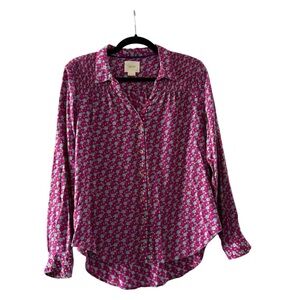Maeve Magenta Floral Button-Down Shirt
